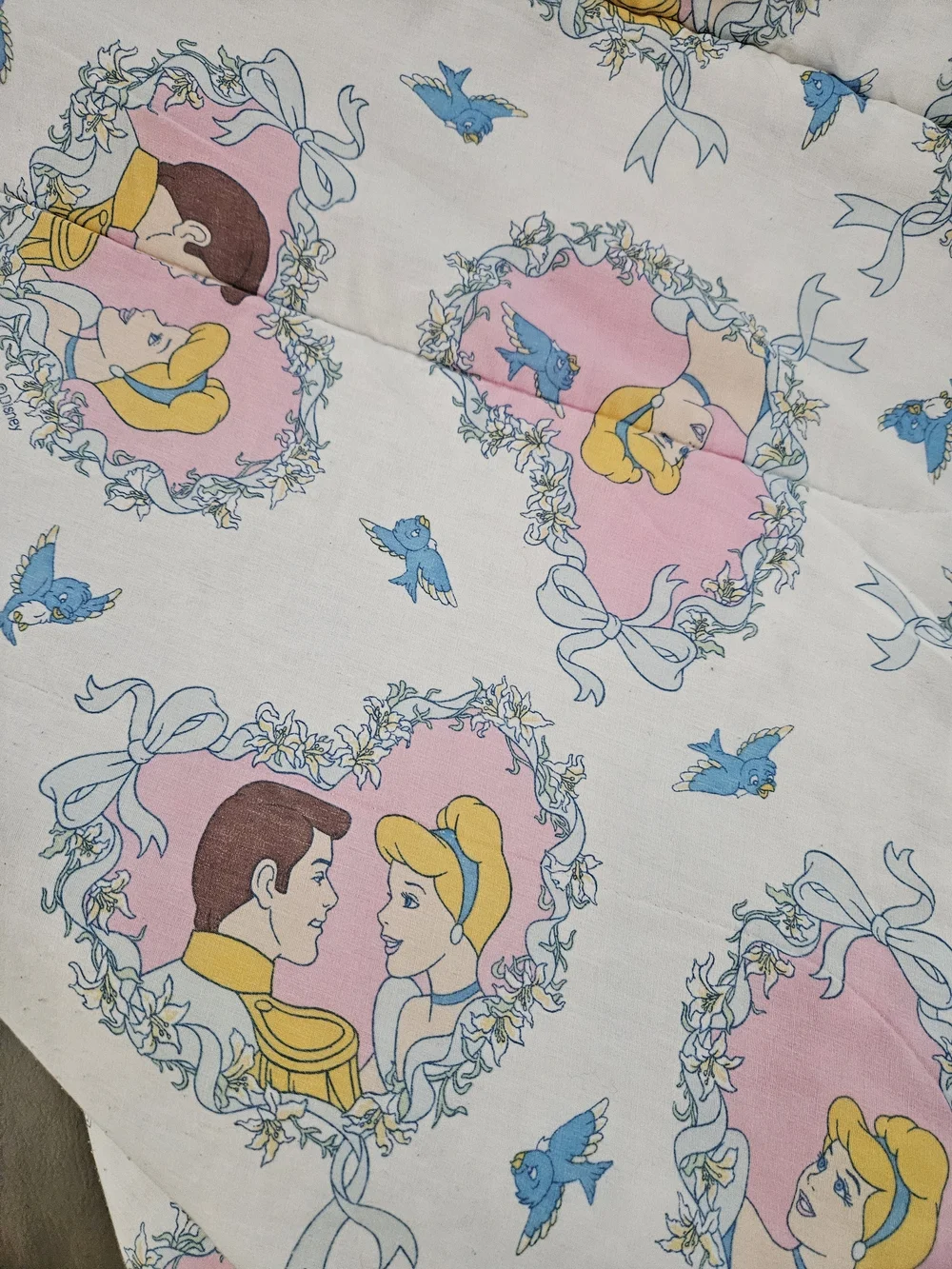 Disney Pink and Blue Cinderella Quilted Comforter